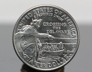 A CoinNews photo of a circulating 2021-D George Washington Crossing the Delaware River Quarter
