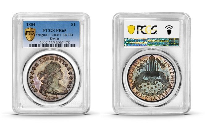 1804 Silver Dollar, graded PCGS PR65