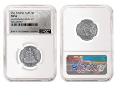 1842-O Small Date Quarter graded NGC AU 58