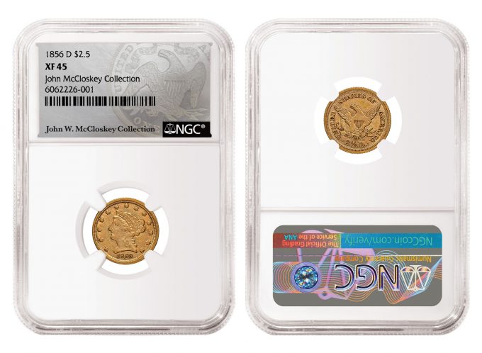 1856-D Quarter Eagle rated NGC XF 45