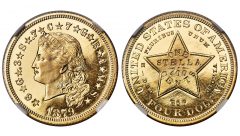 1879 $4 Flowing Hair, Judd-1635, Pollock-1833, JD-1, R.3, PR66 Ultra Cameo NGC