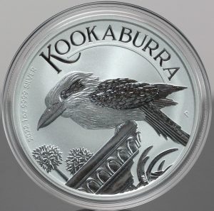 A CoinNews photo of a 2022 Australian Kookaburra 1oz Silver Bullion Coin (reverse side shown)