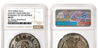NGC-certified Chinese Pattern Realizes $780K in Stack’s Bowers December Sale China 1912 Silver Founding of the Republic Pattern graded NGC AU 55