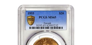PCGS Graded Top 8 of 10 Most-Valuable U.S. Coins Sold in 2021 1933 Double Eagle PCGS MS65