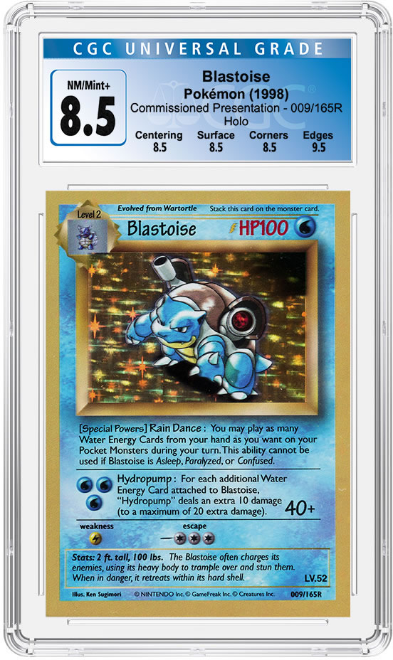 Presentation commissioned by Blastoise Galaxy Star Hologram rated CGC 8.5
