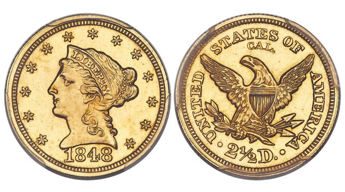 1848 Quarter Eagle CAL. MS62 PCGS