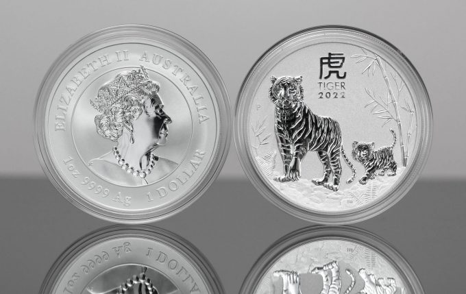 2022 Australian Lunar Tiger 1oz Silver Bullion Coins - Obverse and Reverse