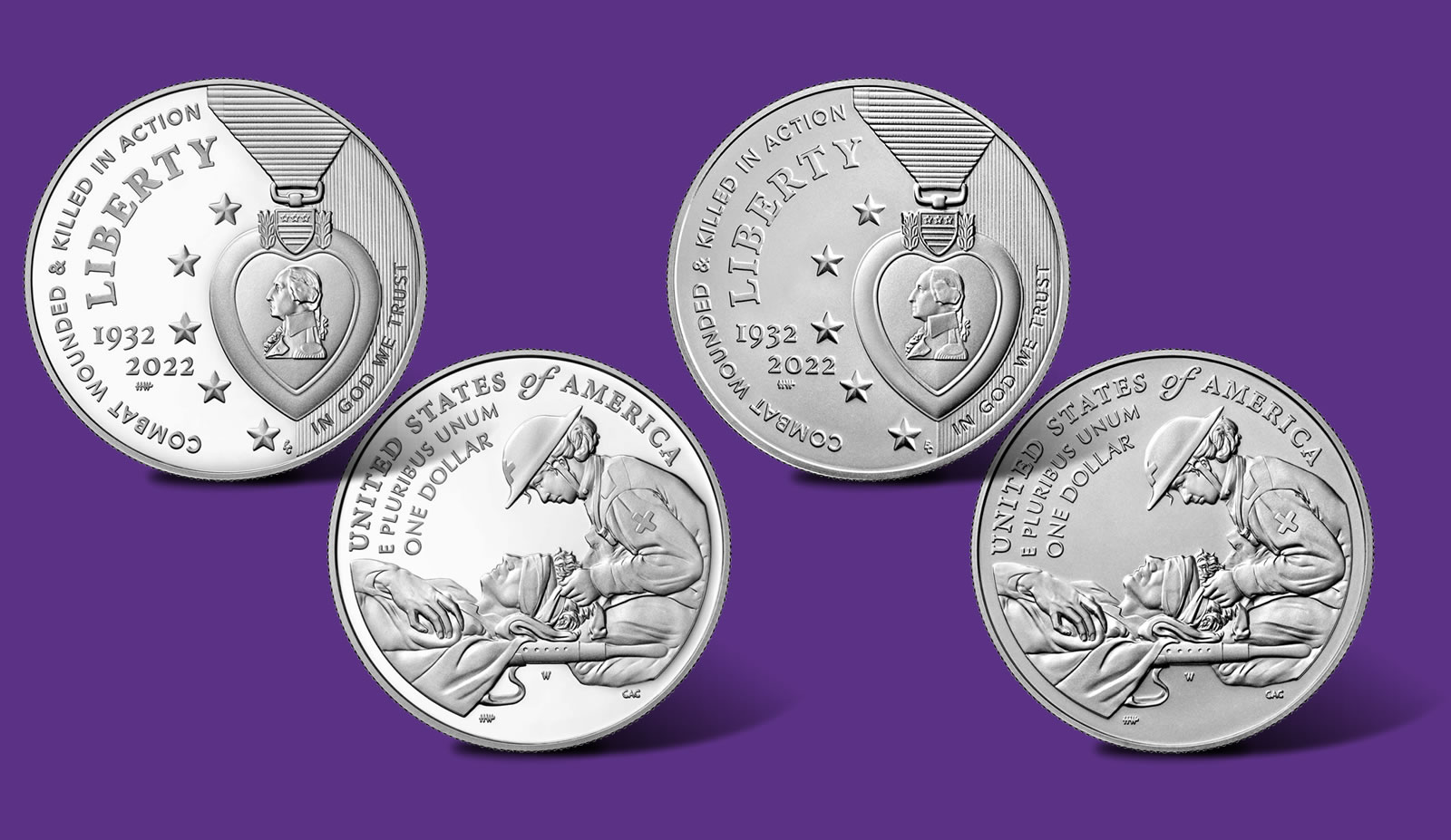 Purple Heart Challenge Coin H22326 F3D19N 