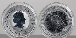 Perth Mint Gold Bullion Sales Quicken in February 2022 Australian Kangaroo 1oz Silver Bullion Coins - Obverse and Reverse