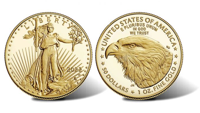 2022-W $50 Proof American Gold Eagle - Obverse and Reverse