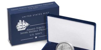 US Mint Sales: Women Quarters Proof Set and Navy Silver Medal Sell Out Mint product images Navy 2.5 Ounce Silver Medal