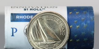 2022 American Innovation $1 Enrollments Filled for Rolls and Bags This CoinNews photo shows a roll of 2022-P Rhode Island American Innovation Dollars