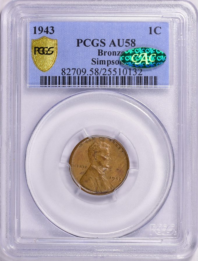 Simpson 1943 bronze cents reverse