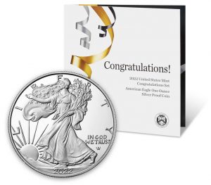 US Mint product image 2022 Congratulations Set and Silver Eagle obverse