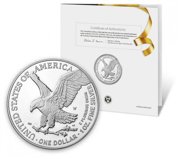 US Mint product image 2022 Congratulations Set and Silver Eagle reverse