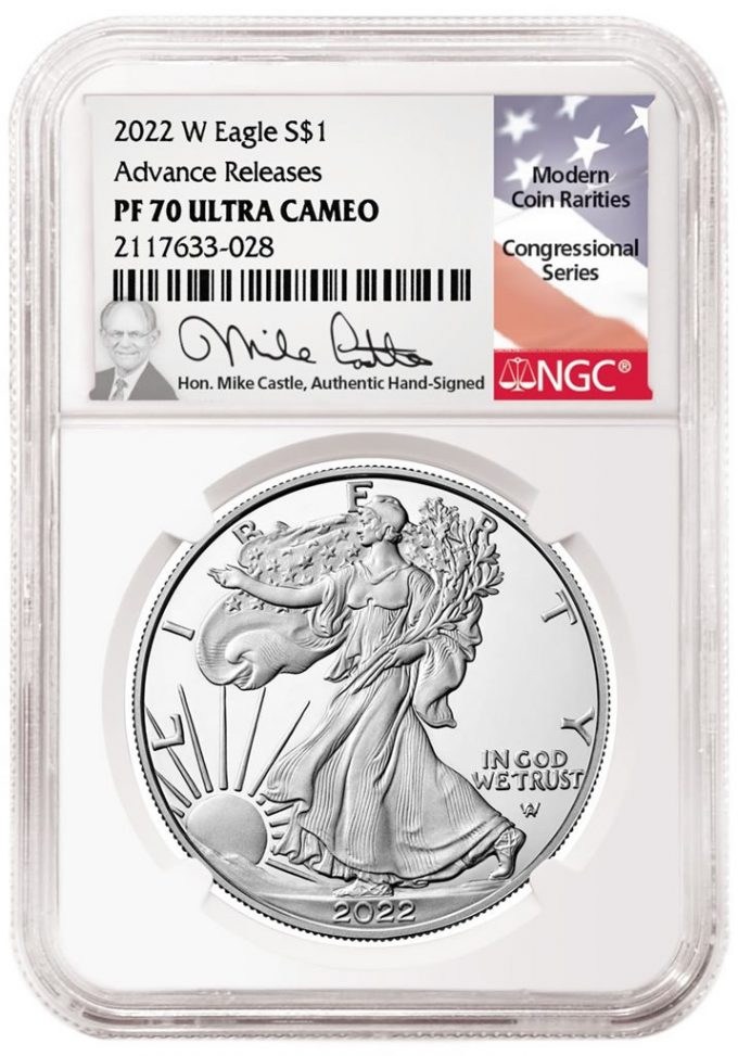 2022-W Proof American Silver Eagle NGC PF70 Ultra Cameo - Castle