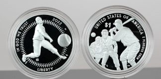 US Mint Sales: 2022 Proof Set Nears 250,000 CoinNews photo 2022-P Proof Negro Leagues Baseball Silver Dollar with Privy Mark