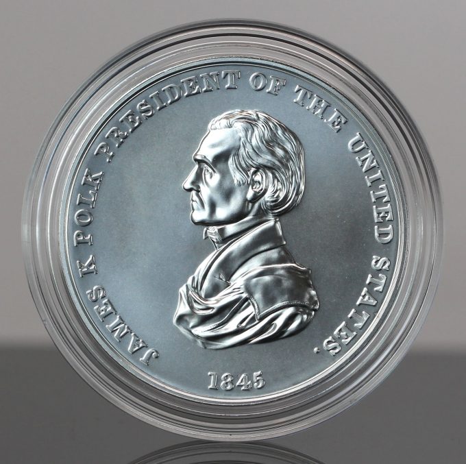 CoinNews photo James K Polk Presidential Silver Medal - Obverse