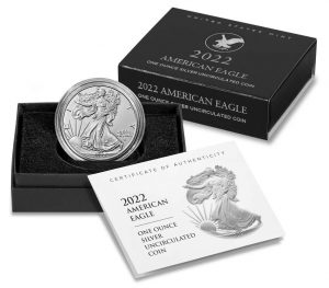 U.S. Mint product images for their 2022-W Uncirculated American Silver