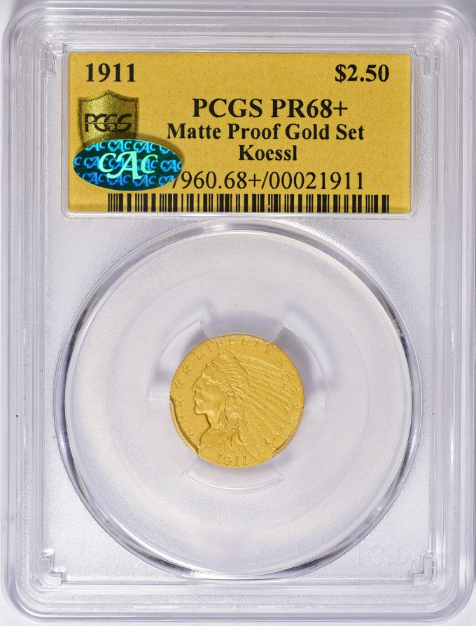 1911 Indian Gold Quarter Eagle PCGS Proof-68+ CAC
