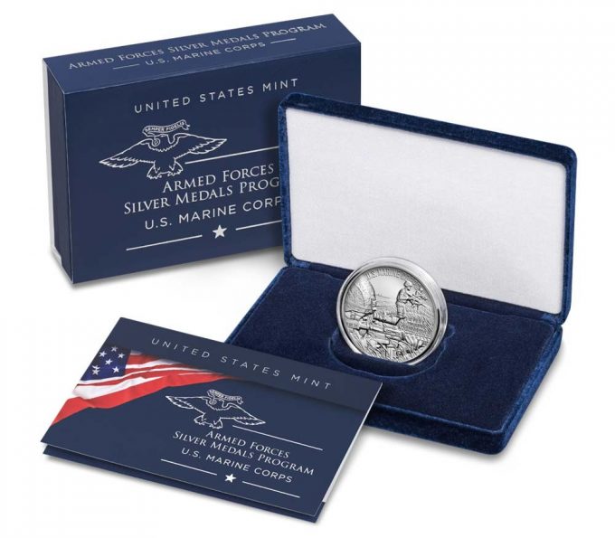 Mint product images Marine Corps 2.5 Ounce Silver Medal