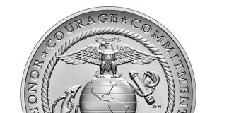 U.S. Mint Release of Marine Corps 2.5 Ounce Silver Medal U.S. Marine Corps 2.5 Ounce Silver Medal - Reverse