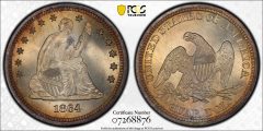 1864 25c PCGS/CAC MS68+