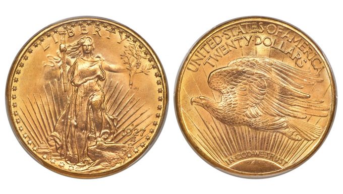 1927-D Saint-Gaudens Double Eagle, MS66