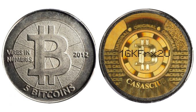 2012 Casascius 5 Bitcoin "Bitnickel"