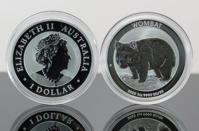2022 Australian Wombat1oz Silver Bullion Coins - Obverse and Reverse