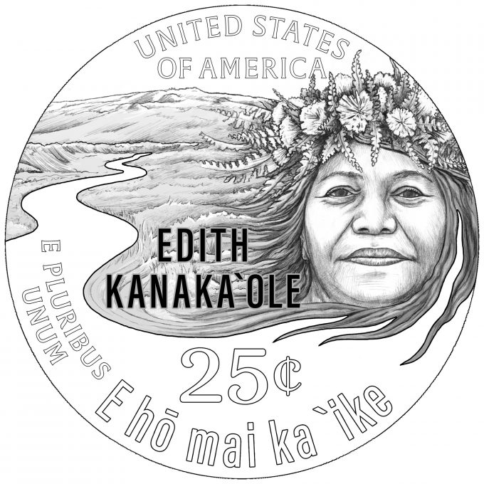 2023 Edith Kanaka'ole quarter design