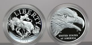 US Mint Sales: Otero-Warren Quarters and Silver Medals Debut CoinNews photo 2022-P Proof American Liberty Silver Medals - obverse and reverse