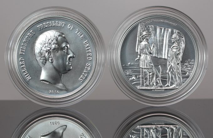 CoinNews photo Millard Fillmore Presidential Silver Medals - Obverse and Reverse