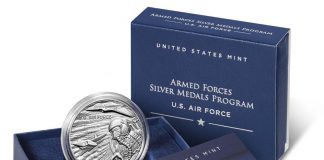 U.S. Air Force 1 Ounce Silver Medal Launch Mint product image Air Force 1 Ounce Silver Medal