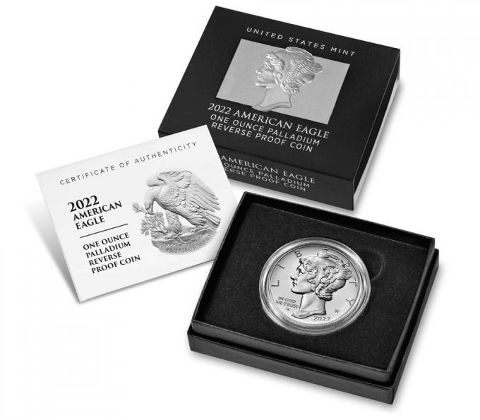 US Mint product image 2022-W $25 Reverse Proof American Palladium Eagle