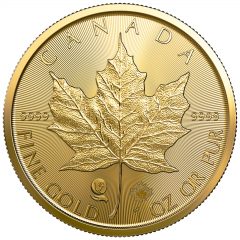 2022 $50 1 oz. 99.99% Pure Gold Maple Leaf Single-Sourced Mine bullion coin – reverse