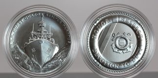 US Mint Sales: 2022 Palladium Eagle and Coast Guard Medal Debut This CoinNews photo shows a pair of U.S. Coast Guard 1 Ounce Silver Medals (obverse and reverse)