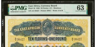 Heritage’s October World Paper Money Auction Tops $1.9 Million East Africa East African Currency Board 10 Florins