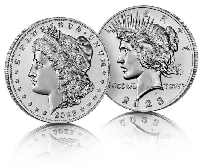 US Mint image 2023 Reverse Proof Morgan and Peace Silver Dollars