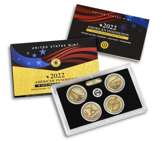 U.S. Mint product image of their 2022 American Innovation $1 Coin Reverse Proof Set