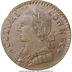 1788 Miller 9-E Connecticut Copper, MS63 Brown