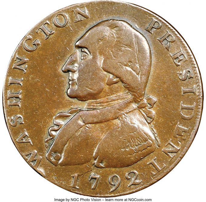 1792 Washington President Cent, XF40, CAC