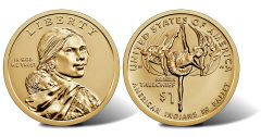 Images of the 2023 Native American $1 Coin (obverse and reverse)