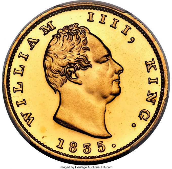British India William IV gold Proof Restrike 2 Mohurs 1835