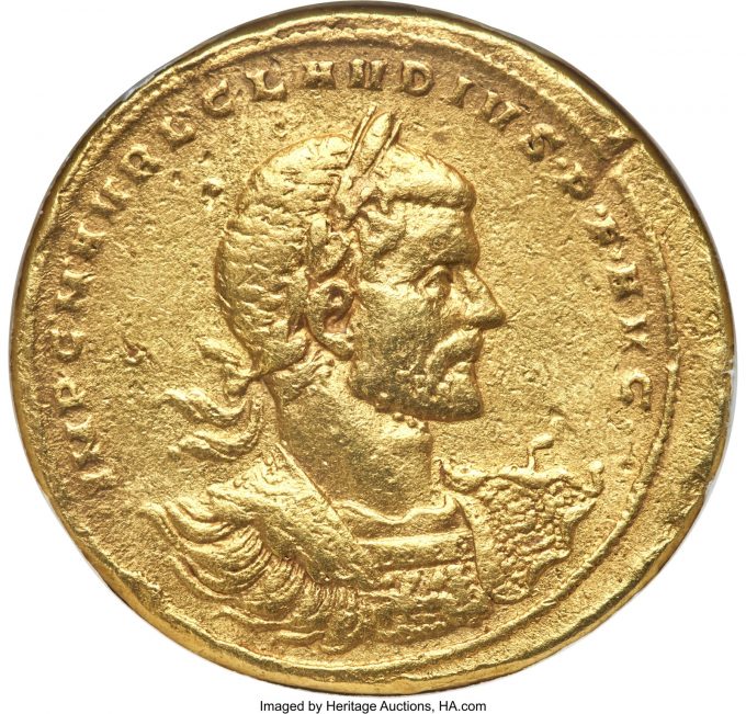 Claudius II (AD 268-270). AV medallion of 8 aurei