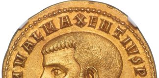 Heritage Offers Rarities in Nov. 2 World & Ancient Coins Auction Maxentius (AD 307-312). AV quaternio or medallion of 4-aurei