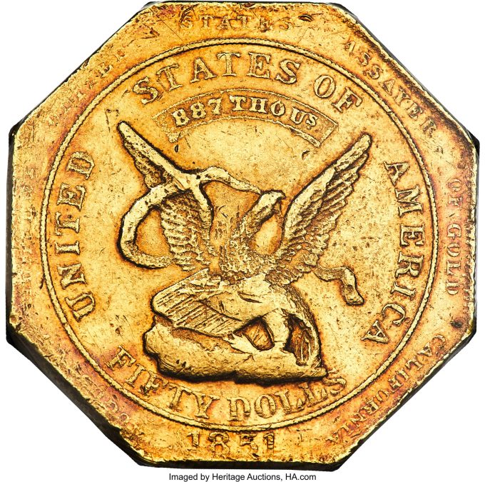 1851 Humbert Fifty Dollar, MS61