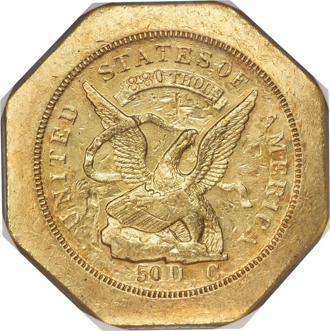 1851 Humbert Fifty Dollar, Unc Details