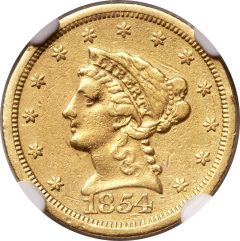 1854-S Liberty Quarter Eagle, VF30