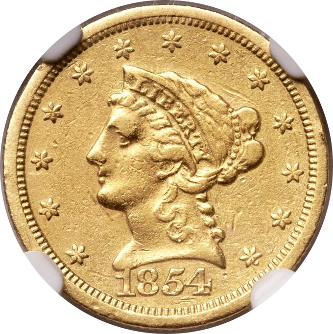 1854-S Liberty Quarter Eagle, VF30